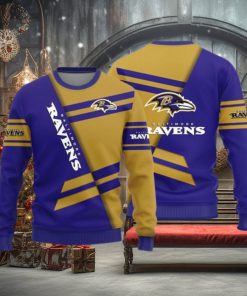 Baltimore Ravens Basic Pattern Knitted Sweater For Ugly Christmas