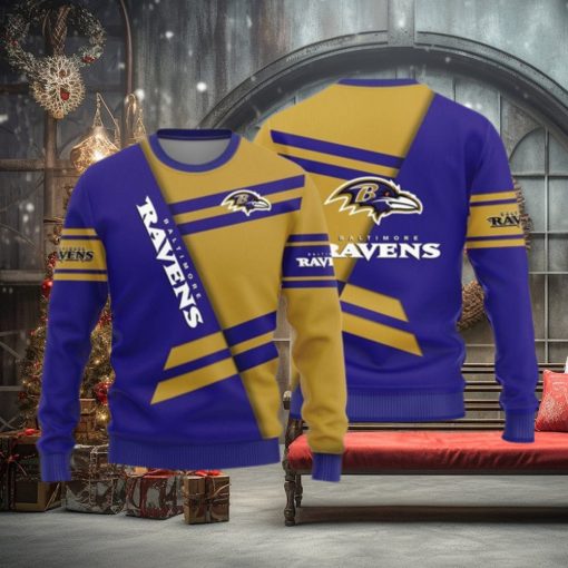 Baltimore Ravens Basic Pattern Knitted Sweater For Ugly Christmas