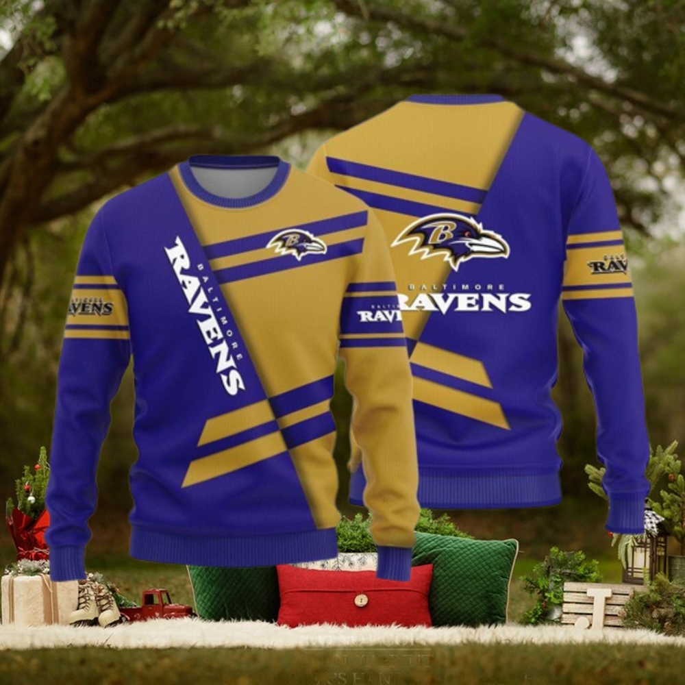 Baltimore Ravens Basic Pattern Knitted Sweater For Ugly Christmas Baltimore Ravens Basic Pattern Knitted Sweater For Ugly Christmas