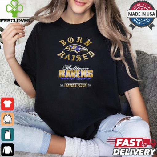 Baltimore Ravens Born x Raised Black Chrome Rocker Shirt