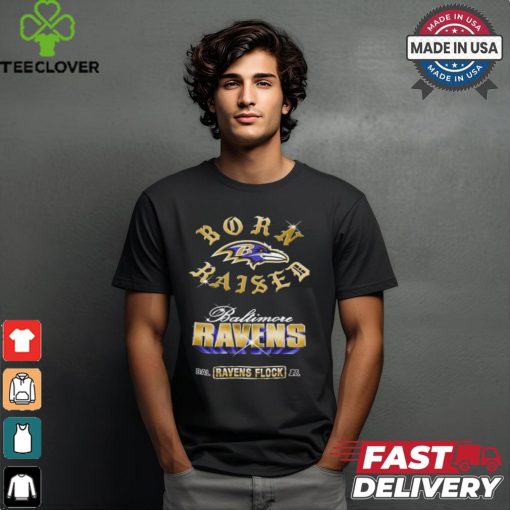 Baltimore Ravens Born x Raised Black Chrome Rocker Shirt