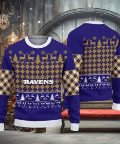 Baltimore Ravens Caro Parttern Ugly Christmas Sweaters