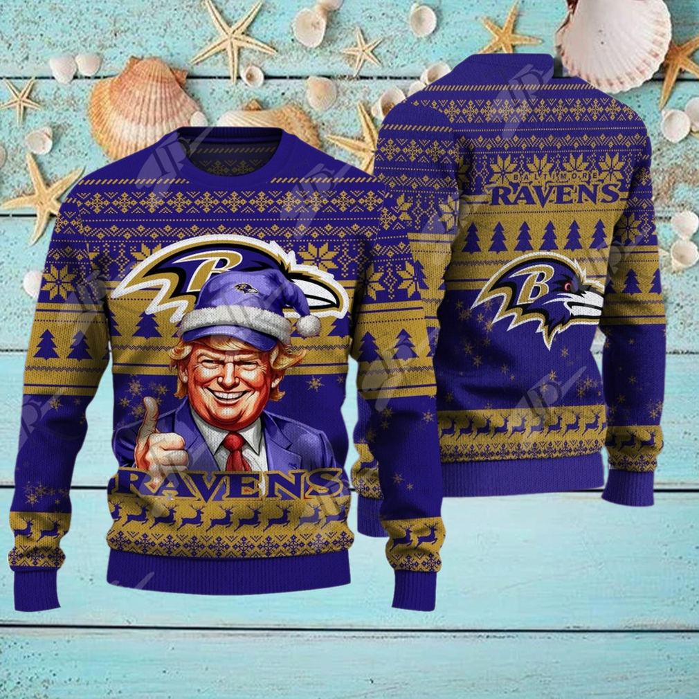 Baltimore Ravens Christmas Donald Trump Knitted Sweater Baltimore Ravens Christmas Donald Trump Knitted Sweater