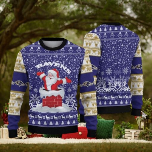 Baltimore Ravens Christmas Funny Santa Claus Ugly Christmas Sweaters