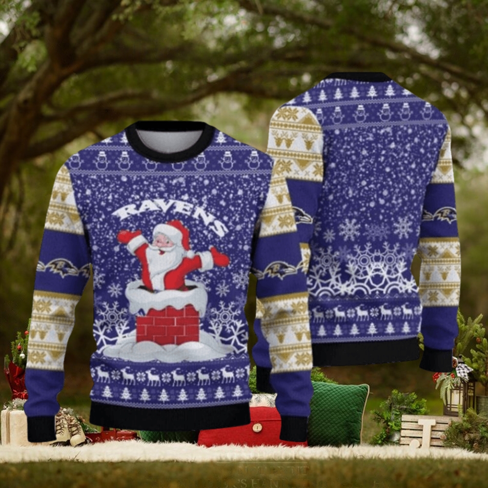 Baltimore Ravens Christmas Funny Santa Claus Ugly Christmas Sweaters Baltimore Ravens Christmas Funny Santa Claus Ugly Christmas Sweaters