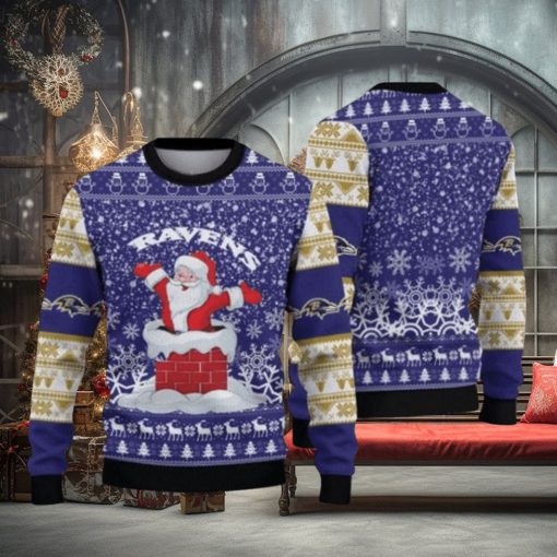 Baltimore Ravens Christmas Funny Santa Claus Ugly Christmas Sweaters