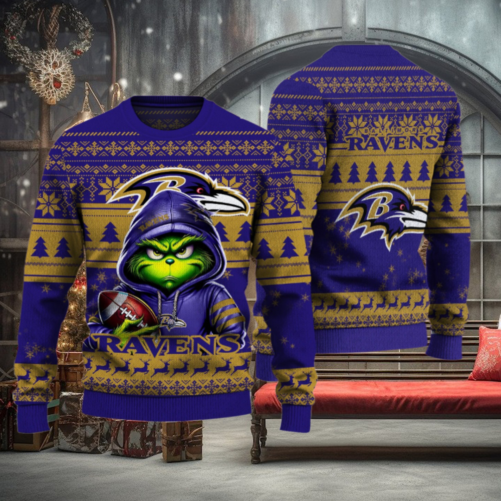 Baltimore Ravens Christmas Grinch Knitted Sweater Baltimore Ravens Christmas Grinch Knitted Sweater