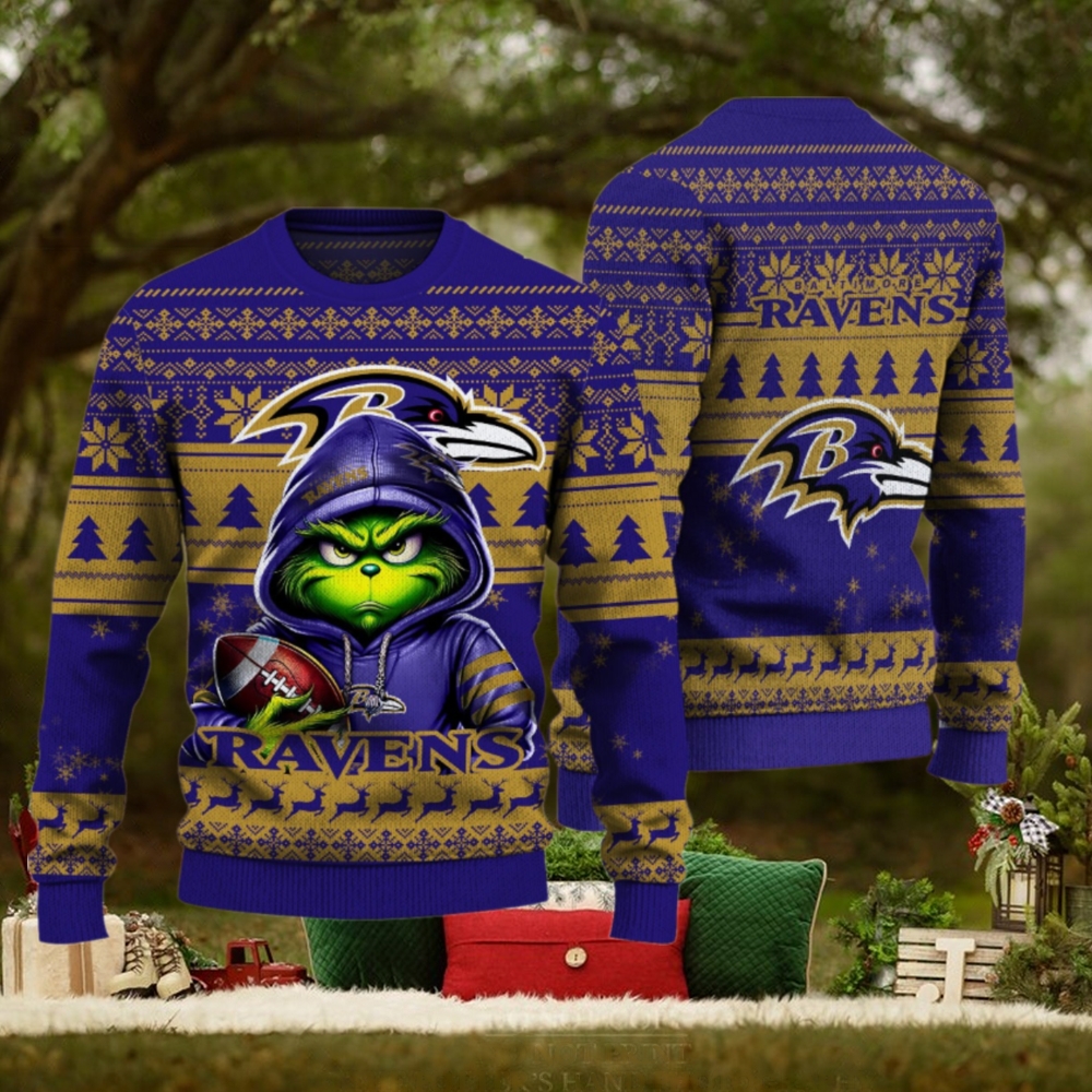 Baltimore Ravens Christmas Grinch Knitted Sweater Baltimore Ravens Christmas Grinch Knitted Sweater