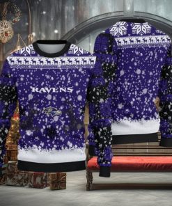 Baltimore Ravens Christmas Reindeer Ugly Christmas Sweater Jumper AOP Gift For Fans