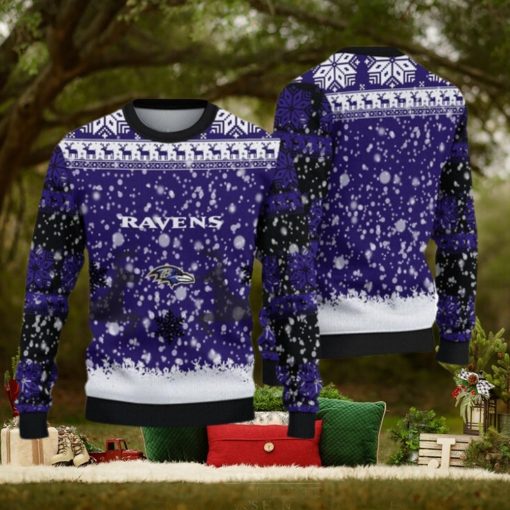 Baltimore Ravens Christmas Reindeer Ugly Christmas Sweater Jumper AOP Gift For Fans