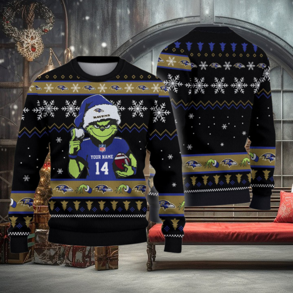 Baltimore Ravens Custom Chrismas Ugly Sweater Baltimore Ravens Custom Chrismas Ugly Sweater
