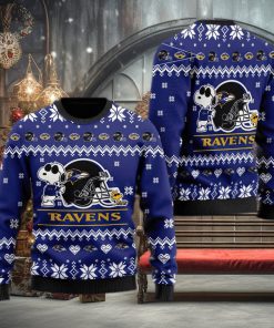 Baltimore Ravens Cute The Snoopy Show Football Helmet Ugly Xmas Sweater