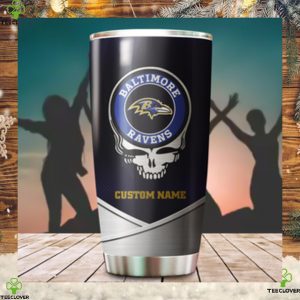 Baltimore Ravens Fan Facts Super Bowl Champions American NFL Football Team Logo Grateful Dead Skull Custom Name Personalized Tumbler Cup For Fanz