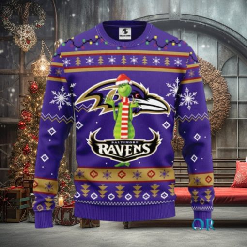 Baltimore Ravens Funny Grinch Ugly Christmas Sweater