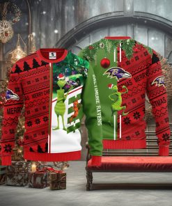 Baltimore Ravens Grinch & Scooby Doo Christmas Ugly Sweater 1