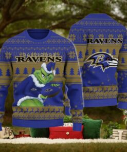 Baltimore Ravens Grinch Ugly Christmas Sweater