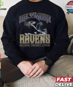 Baltimore Ravens Helmet Garment Dyed Heavyweight T Shirt