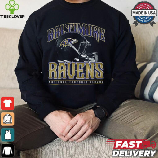 Baltimore Ravens Helmet Garment Dyed Heavyweight T Shirt