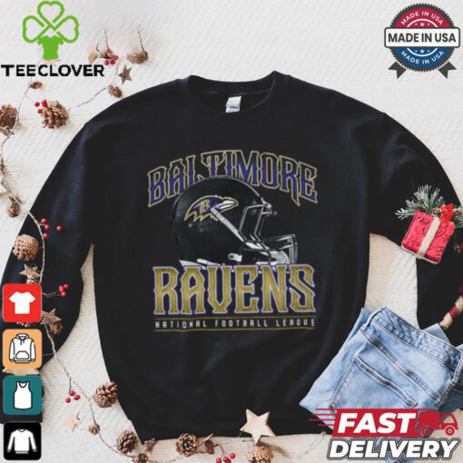 Baltimore Ravens Helmet Garment Dyed Heavyweight T Shirt