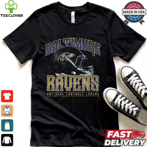 Baltimore Ravens Helmet Garment Dyed Heavyweight T Shirt