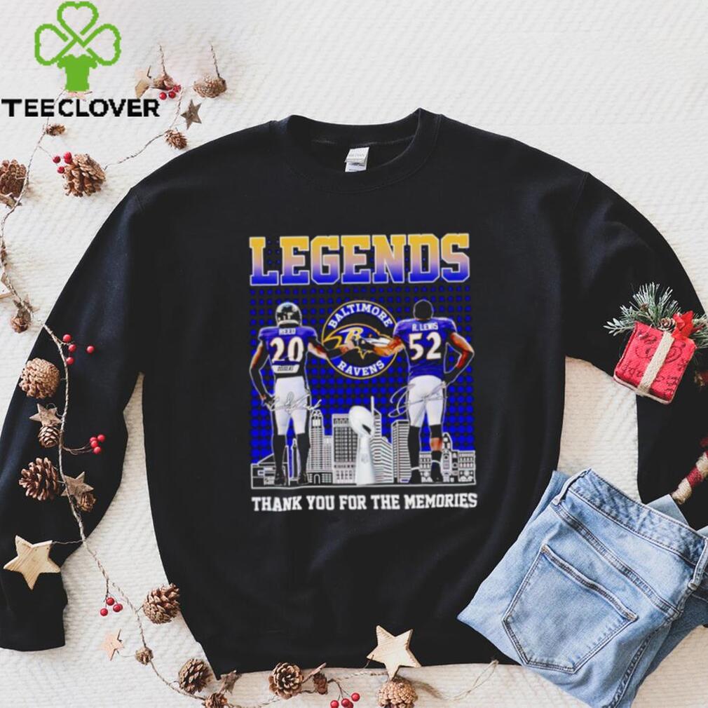 Baltimore Ravens Legends Ed Reed and Ray Lewis thank you for the memories shirt Baltimore Ravens Legends Ed Reed and Ray Lewis thank you for the memories shirt