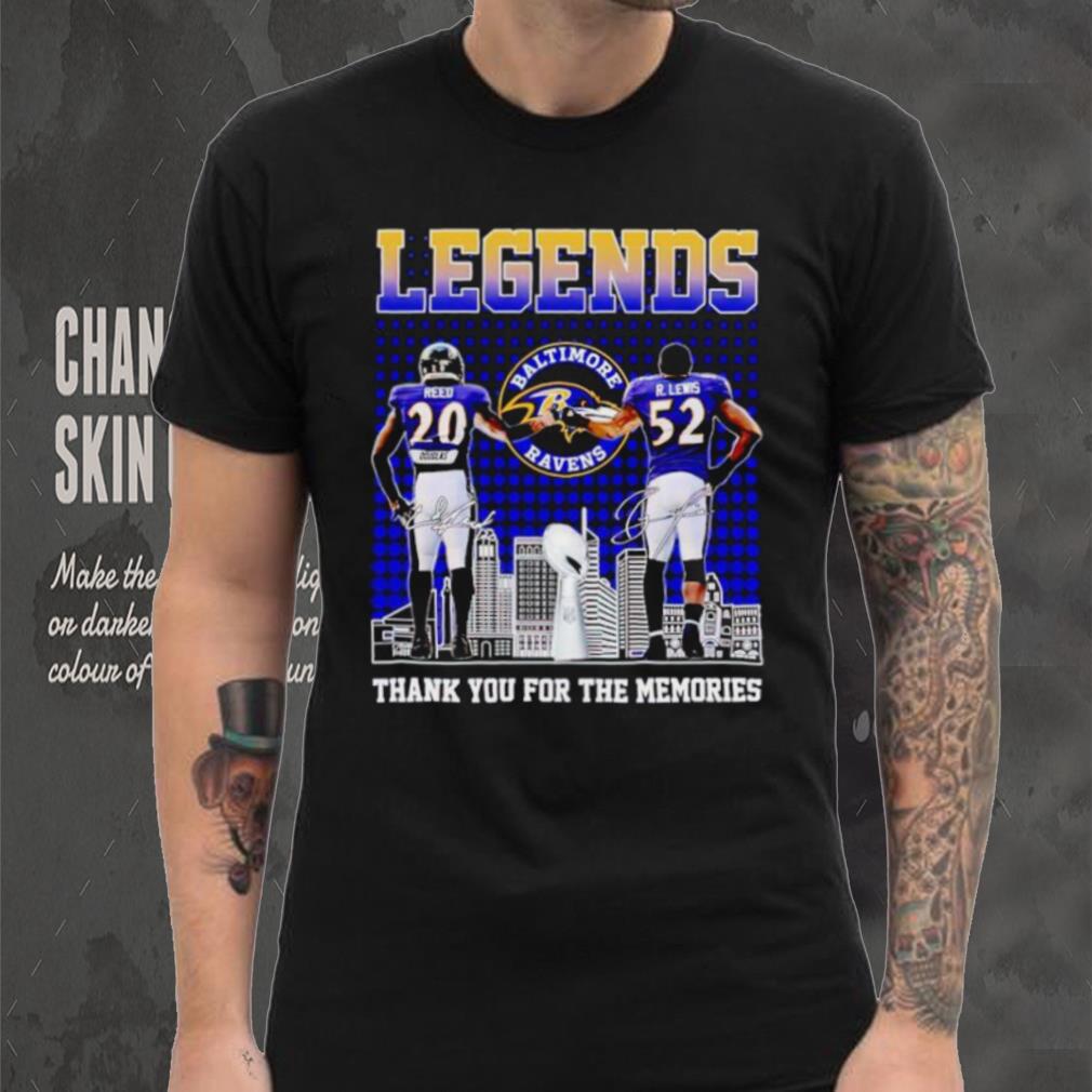 Baltimore Ravens Legends Ed Reed and Ray Lewis thank you for the memories shirt Baltimore Ravens Legends Ed Reed and Ray Lewis thank you for the memories shirt