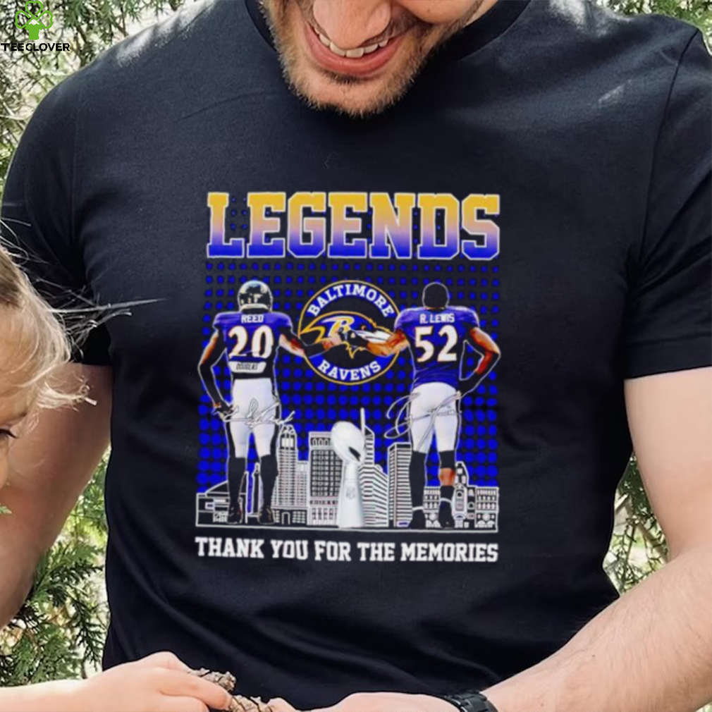 Baltimore Ravens Legends Ed Reed and Ray Lewis thank you for the memories shirt Baltimore Ravens Legends Ed Reed and Ray Lewis thank you for the memories shirt