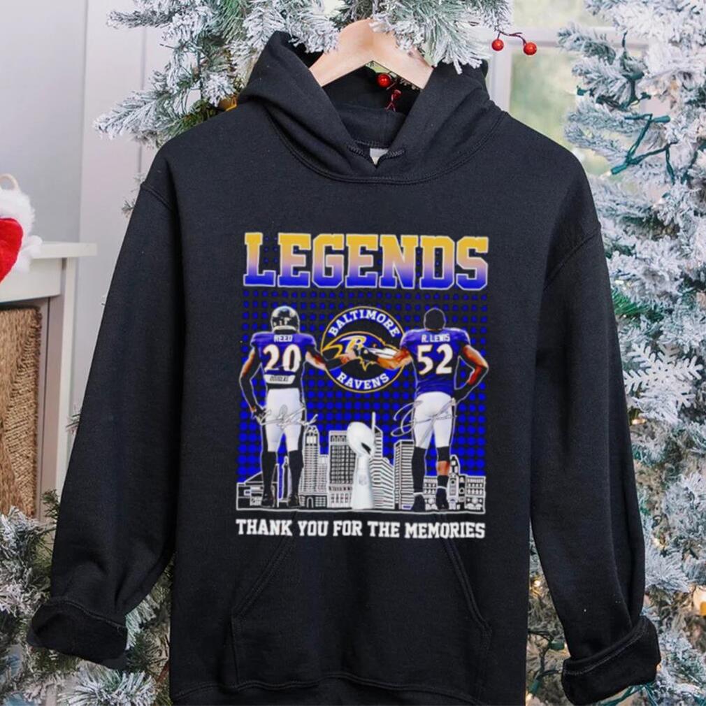 Baltimore Ravens Legends Ed Reed and Ray Lewis thank you for the memories shirt Baltimore Ravens Legends Ed Reed and Ray Lewis thank you for the memories shirt