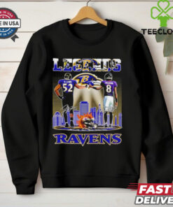 Baltimore Ravens Legends R. Lewis and Jackson football signatures shirt