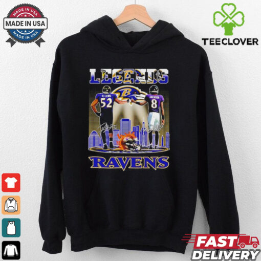 Baltimore Ravens Legends R. Lewis and Jackson football signatures shirt