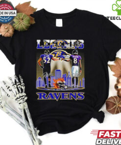 Baltimore Ravens Legends R. Lewis and Jackson football signatures shirt
