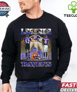 Baltimore Ravens Legends R. Lewis and Jackson football signatures shirt