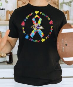 Baltimore Ravens Love Support Educate Advocate Accept Autism Awareness Shirt