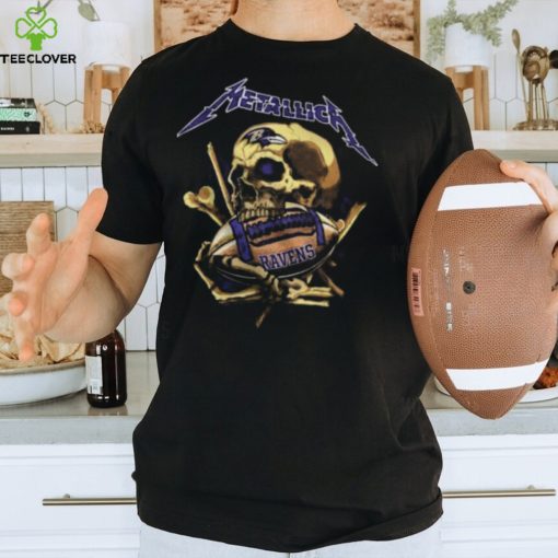Baltimore Ravens Merch Metallica Skull Shirt