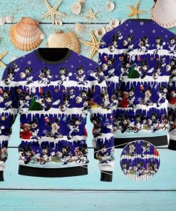 Baltimore Ravens Mickey NFL Knitted Christmas 3D Sweater For Fans