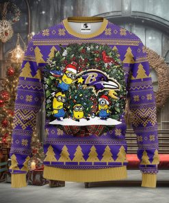 Baltimore Ravens Minion Christmas Ugly Sweater