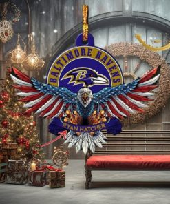 Baltimore Ravens NFL American US Eagle Personalized Xmas Christmas Tree Decorations Ornament