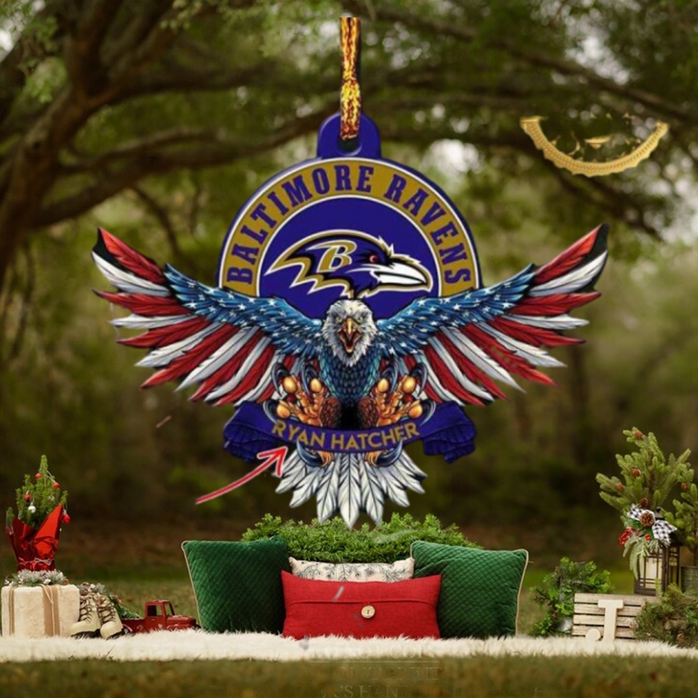 Baltimore Ravens NFL American US Eagle Personalized Xmas Christmas Tree Decorations Ornament Baltimore Ravens NFL American US Eagle Personalized Xmas Christmas Tree Decorations Ornament
