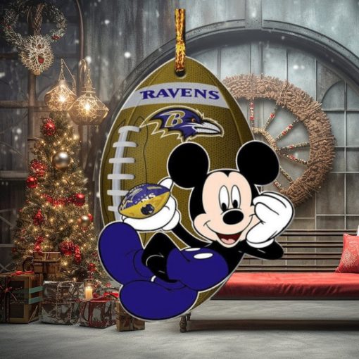 Baltimore Ravens NFL Disney Mickey Mouse Xmas Gifts For Fans Personalized Christmas Tree Decorations Ornament