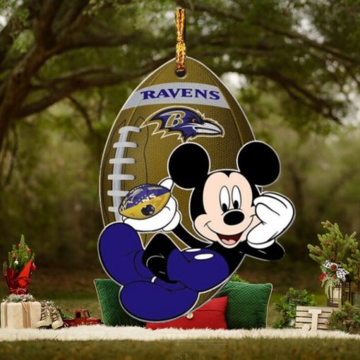 Baltimore Ravens NFL Disney Mickey Mouse Xmas Gifts For Fans Personalized Christmas Tree Decorations Ornament