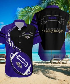 Baltimore Ravens NFL Flame Ball Hawaiian Shirt