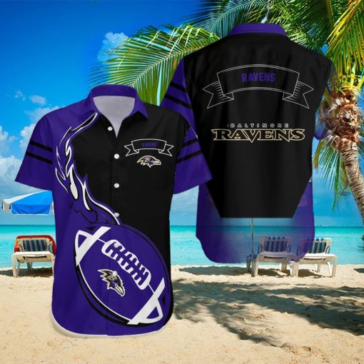 Baltimore Ravens NFL Flame Ball Hawaiian Shirt