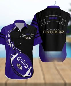 Baltimore Ravens NFL Flame Ball Hawaiian Shirt
