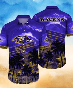 Baltimore Ravens NFL Floral 3D All Over Print Hawaiian Shirt