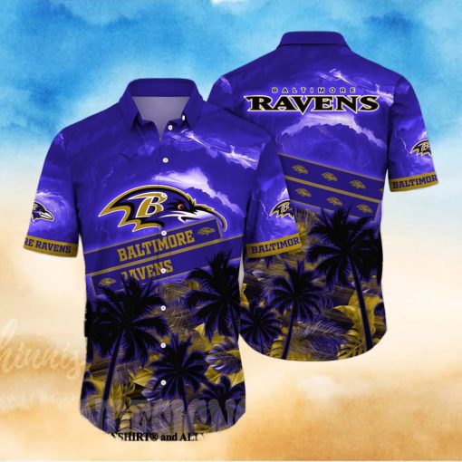 Baltimore Ravens NFL Floral 3D All Over Print Hawaiian Shirt