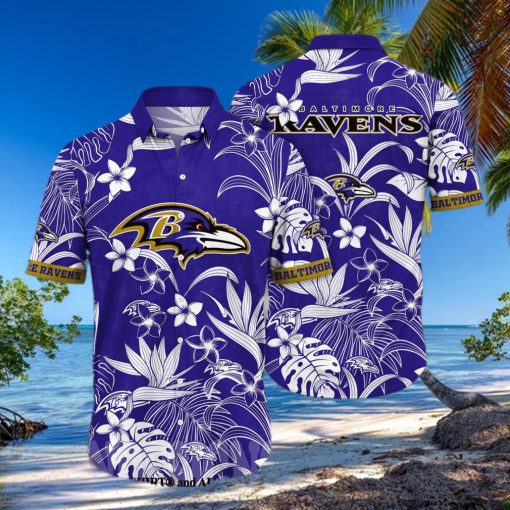 Baltimore Ravens NFL Floral All Over Printed Classic Hawaiian Shirt