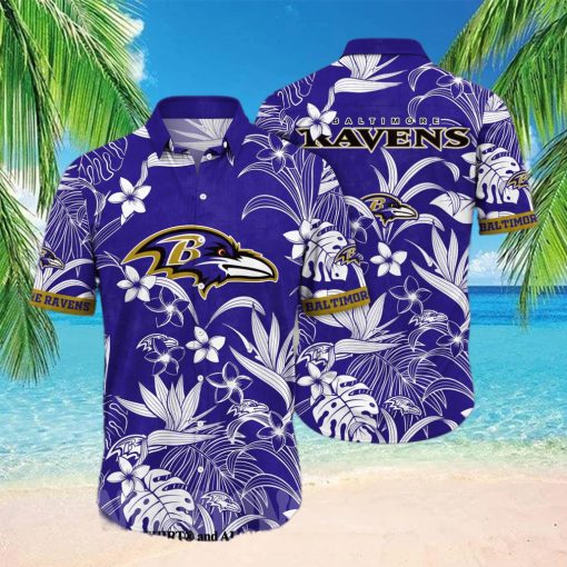 Baltimore Ravens NFL Floral All Over Printed Classic Hawaiian Shirt