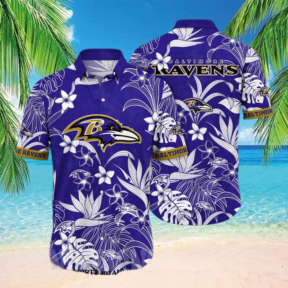 Baltimore Ravens NFL Floral All Over Printed Classic Hawaiian Shirt Baltimore Ravens NFL Floral All Over Printed Classic Hawaiian Shirt