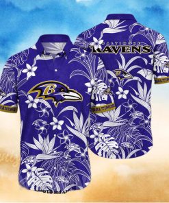 Baltimore Ravens NFL Floral All Over Printed Classic Hawaiian Shirt