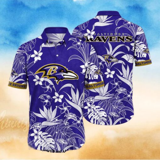 Baltimore Ravens NFL Floral All Over Printed Classic Hawaiian Shirt